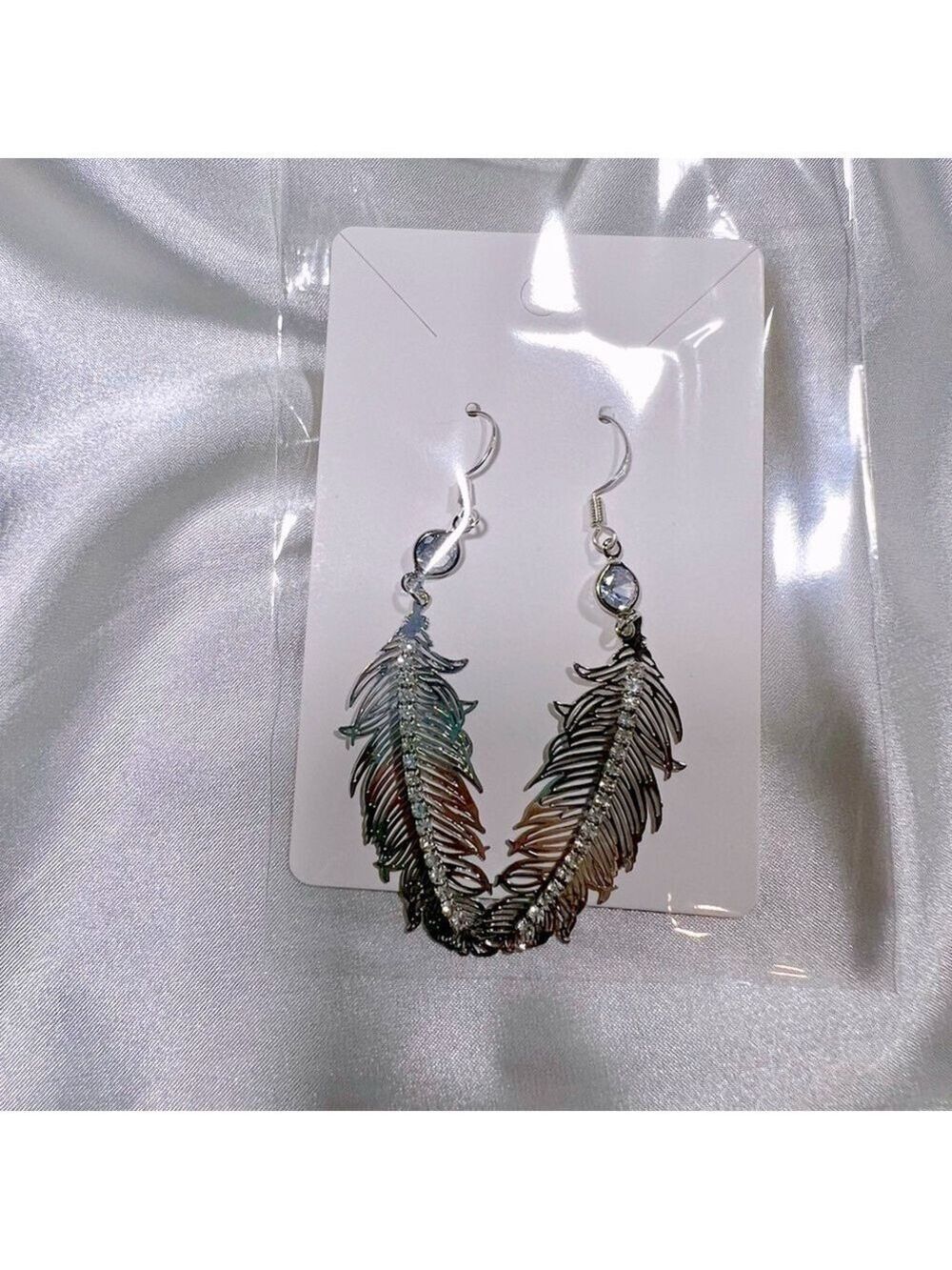 Silver Feather Earrings Only - Picture 5 of 5